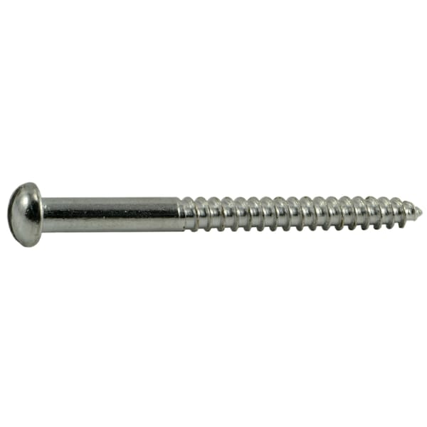 Midwest Fastener Wood Screw, #8, 2 in, Chrome Steel Round Head Slotted Drive, 32 PK 62188 - main